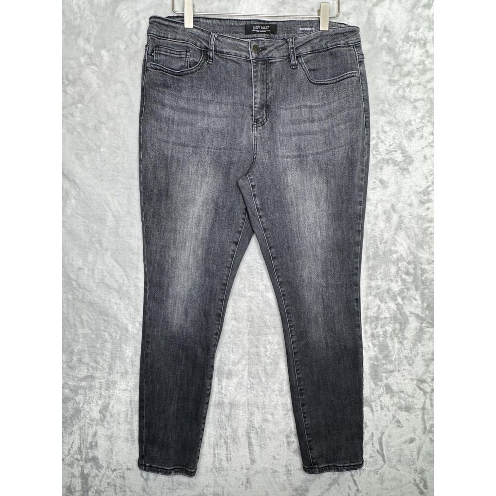 Judy Blue Boyfriend Fit Jeans Womens 15/32 Charcoal Gray High Rise Stretch Denim